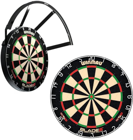 Winmau Professionnel Approuvé PDC – Blade 6 Cible de Fléchettes + Pack Éclairage Polaris 120° – Précision & Visibilité Ultime