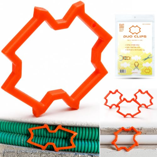 100 x DUO CLIPS Extra Strong 22–50 mm kabelhållare, universell skruvplugg | kabelklämma, pluggklämma, för kablar och rör