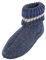 HAFLINGER Hüttenschuh Paul mit Kragen aus reiner Schurwolle Blau (Jeans 72), EU Gr. 46