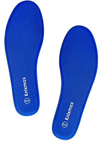Knixmax Plantillas Memory Foam para Mujer y Hombre Comodidad Plantilla de Zapato Absorción de Impacto Amortiguación Suave Suelas Internas para Zapatillas, Botas EU46 Azul Marino