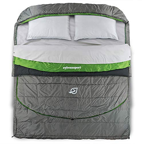 SylvanSport Cloud Layer Sleeping Bag for Adults - Adjustable Layers for 3-4 Season use - Integrated Cotton Sheet