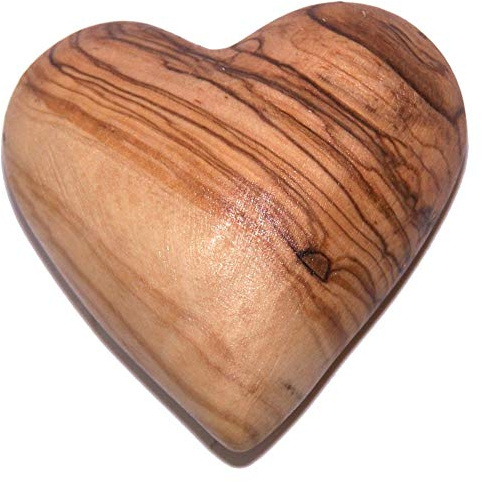 LION OF JUDAH MARKET Olive Wood Heart Paperweight