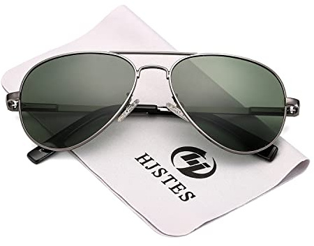 HJSTES Polarized Kids Aviator Sunglasses for Girls Boys Classic Juniors Glasses UV400 Protection Lens,52mm(Gunmetal/G15)