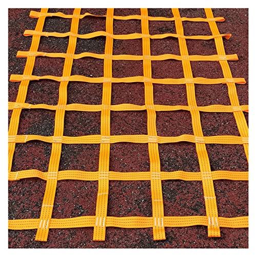 DREAMOSA Climbing Cargo Net,Obstacle Course Ninja Net Webbing Netting Indoor Jungle Gym Playground Accessories Net for Climbing Wall Training Equipment Swing Set Attachment,for Kids&Children,Orange