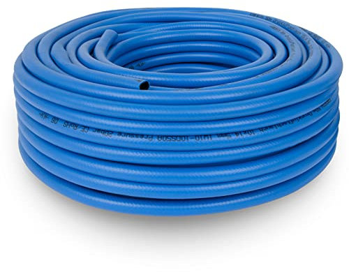 EBERTH manguera de aire comprimido 50 m de longitud, manguera de compresor con 10 mm x 14,5 mm de diámetro (interior x exterior) y 20 bar de presión, accesorios para herramientas sin acoplamiento