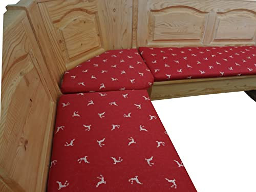 bequemer-sitzen Eckbankauflage Landhaus Hirsch rot (110)