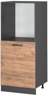 Vicco Herdumbauschrank R-Line, Goldkraft Eiche, 60 cm, zur freien Kombination innerhalb modularer Küchensysteme