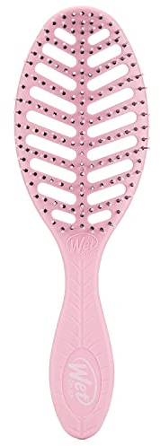 WetBrush Go Green Speed Dry Detangler with HeatFlex Bristles for Safe Use with A Hairdyrer, Vented to Allow Moisture to be Removed From Hair Quickly for Fast Drying Time, Pink