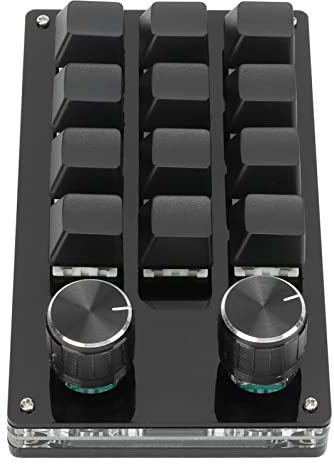 KIMISS Tastiera Meccanica Gioco, Tastiera Meccanica Macro con una Sola Mano Tastiera Programmabile Multifunzione Fai-da-te a 12 Tasti per Laboratorio di Gioco Ufficio (#1)