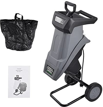 Utensili elettrici, HT6533 Potente cippatrice for rami Frantoio elettrico Macchina for rompere 2400W Ramo di un albero Macchina for frantumazione Attrezzo da giardino(With 30M Power cord)