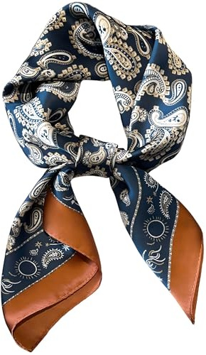 kcctoo 27.5 Mulberry Silk Feeling Head Scarf Women's Fashion Square Neck Satin Scarfs for Bag Hair Scarves Gift