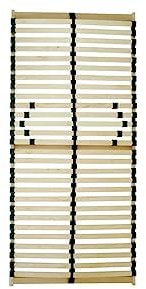 Sportyglee Lattenrost 85x200 cm Deutsche Markenqualität mit Mittelgurt und 10 Härtegradschiebern (85 x 200 cm)