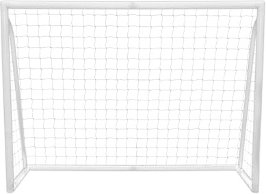 Fußballtor Goal Allwetter Fußballtraining PVC Geknotetes Netz für Garten Park Outdoor Mobil, Leicht zu tragen & aufzubauen mit Klicksystem 5 Schusslöchern Torwand Spanngurten & Tragetasche 2,4 x 1,8m