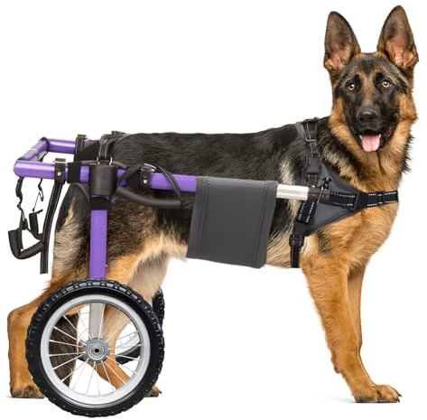 Virbraroo Dog Wheelchair for Back Legs - Lightweight Aluminum Alloy Dog Wheelchair, Upgraded All-Terrain Tires for Large Dogs, 55.1-88.1 lbs(XL)
