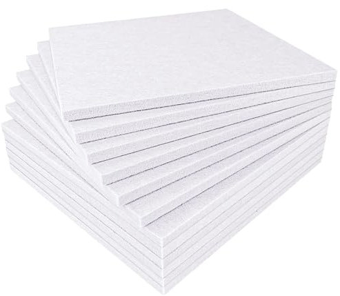 BXI Thickened Sound Absorbing Panels, 12 Pcs 30 X 30 X 1.2 cm Dense Acoustic Panels, Echo Noise Reducing Sound Panels, Tackable Studio Panels for Wall and Ceiling Acoustic Treatment (Soft White)