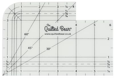 The Quilted Bear Hot Ironing Rulers - Non-Slip Ironing Ruler & Hot Hemmer for Quilting & Sewing, Hem Ruler with Multiple Inch & Angle Markings, Available in a Range of Sizes (4 x 6)