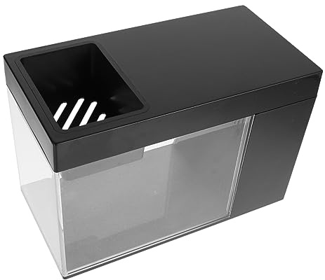 YARNOW Fischtank Selbstzirkulierend Ökologisch Mikroaquarium Kleiner Tischfischtank Dekoration Aus Acrylmaterial Für Guppy Zucht Umwälzwasserfiltration