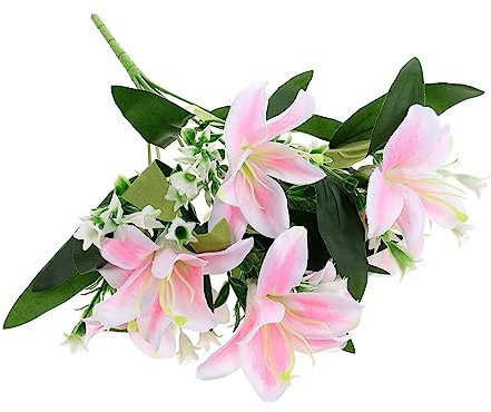 HOMOCONO Fiori Artificiali Di Gigli Plastica Per Decorazioni Di Matrimonio Feste e Giardini Bouquet Imitazione Realistico Adatto Molteplici Scenari Di Decorazione