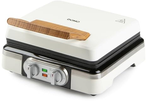 DOMO DO9280W Waffeleisen - Waffelautomat - Doppelwaffeleisen für Belgische Waffeln - Antihaftbeschichtung - 1520W – Weiß