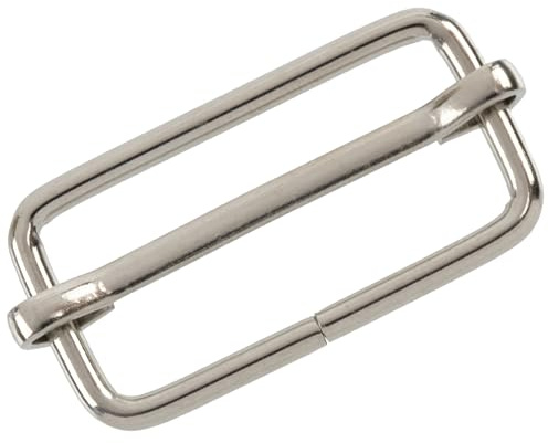 AERZETIX - Juego de 12 hebillas deslizantes ajustables metálicas | accesorios para personalizar tirantes correas asas proyectos de costura decoración textil | paso de 30mm | color plata