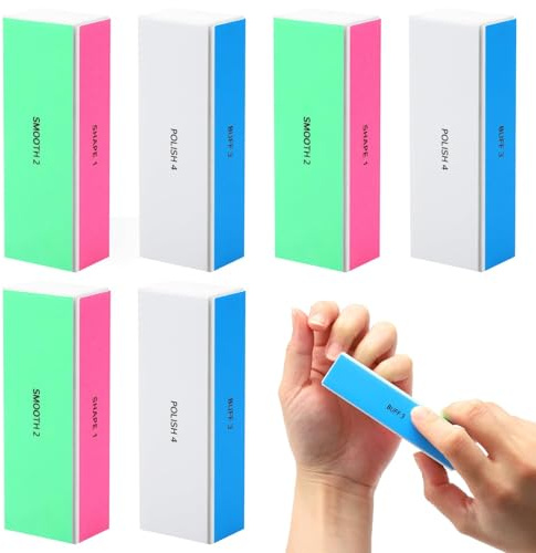 DAWRIS 6 Pcs Nail Buffing Block 4 Way Nail Buffer Block Professional Nail Files and Buffer Manicure Essential Tool for Home or Salon Use, Treatment Sanding File for Shaping Styling Smoothing Polishing