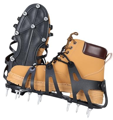 Zapatos aireadores de jardinería antideslizantes con clavos de acero de 1.1 pulgadas, ajuste genérico para el cuidado del césped, mejora del paisaje, fácil ajuste, zapatos aireadores de jardinería