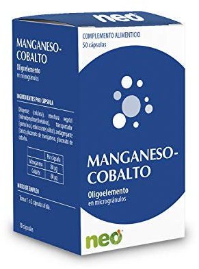 NEO | Manganeso + Cobalto - 50 Cápsulas | Complemento Alimenticio Natural Para Mejorar la Diátesis y Disminuir el Cansancio | Oligoelemento De Alta Pureza | Tomar 1 o 2 Cápsulas Al Día