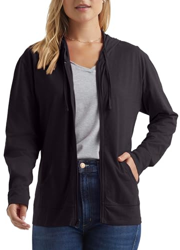 Hanes womens Slub Jersey fashion hoodies, Black, Small US