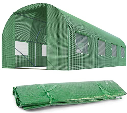 Plonos Film de rechange pour tunnel de jardin, serre, différentes tailles, 4 x 2,5 m (4 fenêtres)
