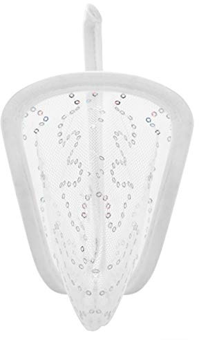 FEESHOW Homme Tentation sous-vêtements Erotique C-String Ouvert Respirable Lingerie Charmes Bikini Slip Blanc Taille Unique