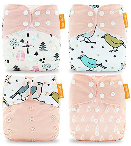 HahaGo Pañal de tela para bebé Pañales reutilizables lavables Inserte el de bolsillo todo en uno para la mayoría de los bebés y niños pequeños (Azul, nubes)