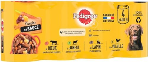 PEDIGREE Scatole Cucina in Salsa 4 varietà per Cane Adulto 4x400g
