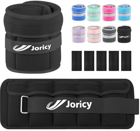 Adjustable Ankle Weights for Women Men 1/2/3/4/5/6/8/10/12/20 LBS 1 Pair Wrist Leg Arm Weights with Removable Weight, Strength Training Weight for Jogging, Walking, Running, Fitness (black, 3lbs Pair (1.5lb Each Weight))