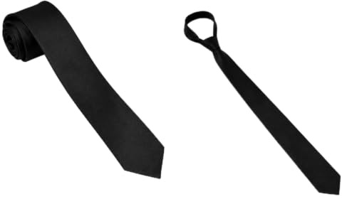 CB4 Accessories Plain Black Skinny Necktie For Men