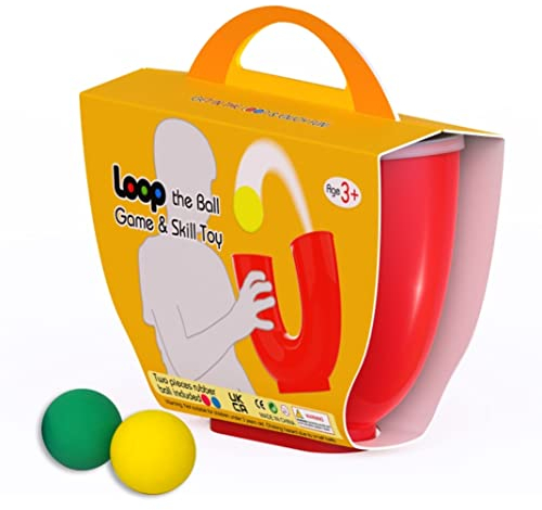 Loop Ball Toy for Juggling - Skill Game for Boys, Girls, Teens & Adults. Indoor/Outdoor Gift. 2 Balls Included (Red)