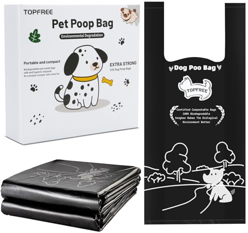 Poo Bags - 300 Extra Thick Dog Waste Bags, Super Strong, 100% Leak-proof Dog Poop Bags with Easy-tie Handles