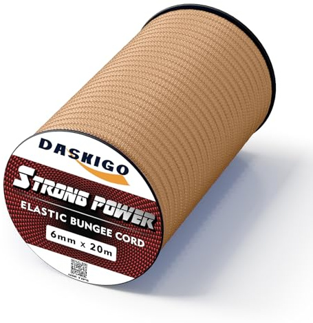 Corda elastica anti shock, 6 mm x 20 m, color cachi