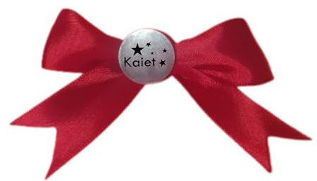 IDeluxe. Lazo rojo con chapa acero inoxidable con imperdible personalizable con nombre y ESTRELLAS. Protector mal de ojo, buena suerte. Ideal para bebés, niños, adultos.