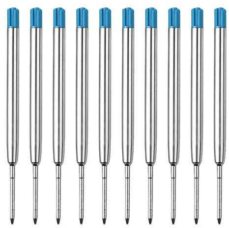 Großraumminen für Kugelschreiberminen, Kugelschreiber Ersatzminen für das G2-Format, Kugelschreiber Minen, Kompatible Set Minen, 1,0mm Strichstärke M,Schreibfarbe (Blau), 10 Stück