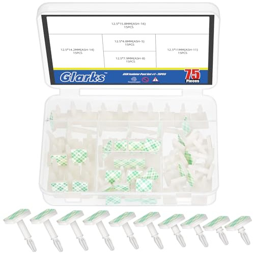 Glarks Distanziatori adesivi per PCB, 75 pezzi, 4,8/7,9/11/14,2/15,8 mm, bianco supporto ad altezza adesivo isolato distanziatore di bloccaggio a scatto clip fissa isolato adesivo per montaggio