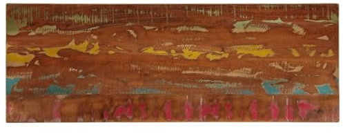 vidaXL Tischplatte, Holzplatte Rechteckig, Massivholzplatte für Tisch Esstisch Couchtisch, Ersatztischplatte, 140x60x1,5cm Altholz Massiv