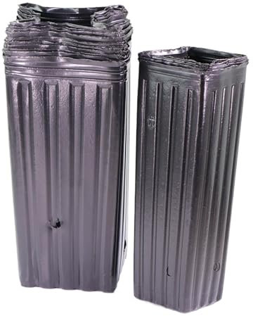 Sacco per piantare piante in polietilene spesso, 40 pezzi, forma quadrata, alta, per piantine da giardino, trapianto, vaso in plastica nera traspirante (A 9 x 29 cm)