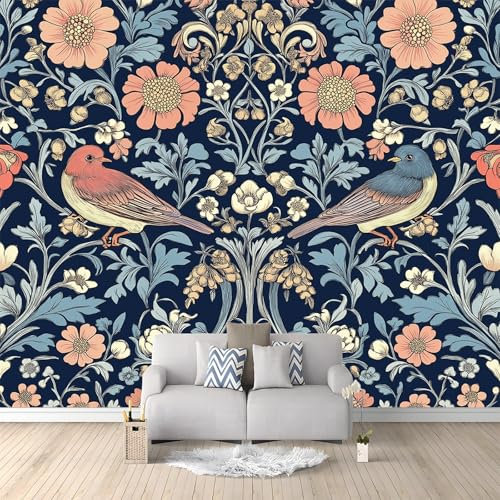 Papel pintado fotográfico impreso Patrón simétrico de Moses Papel pintado fotográfico de tejido no tejido 250 x 175 cm arte fotográfico pared de Azul Rojo pintado de pared imagen de pare