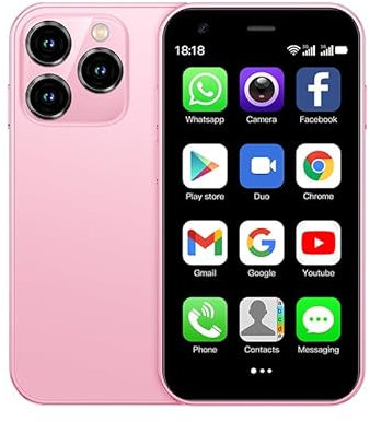 CatCalls Mini Smartphone Unlocked 4G Mobile Phone, 3.0 inches,32GB【Expandable up to 128GB】,Dual SIM Dual Camera, Android 10.0,Support WiFi Bluetooth Backup Phone (XS15-Pink)