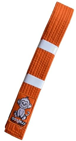 OSS Combat Sports BJJ Cintura per bambini – Approvata IBJJF, 100% cotone, leggera, design resistente, pronta per competizioni, perfetta per giovani praticanti brasiliani di jiu-jitsu., Arancione, 250