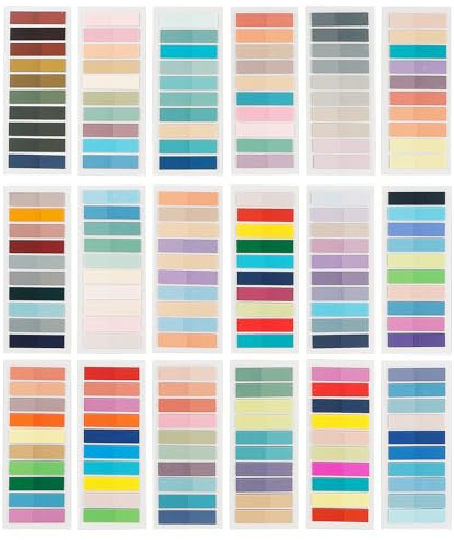 QINGYIWL 3600 Pièces Marque Page Adhesif, 18 Styles Multicolore Post It Livre, Sticky Notes, Index Tabs, Inscriptible Sticky Tabs pour Maison, Ecole, Bureau