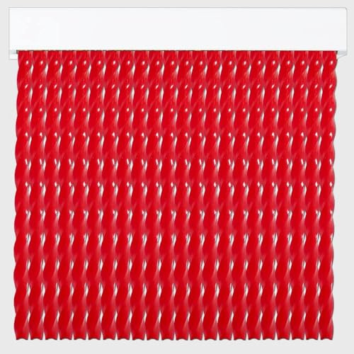 Tenda in PVC per esterni | Taglio su misura | Anti insetti | Pertoni TENDE (rosso traslucido, altezza 210 cm x 90 cm (larghezza)
