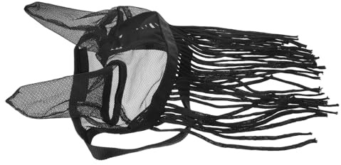 FUTUREORYY Maschera Antimosche per Cavalli in Poliestere con Orecchie e Frange Staccabili, Leggera e Traspirante, per Cavalli Attivi All'aperto