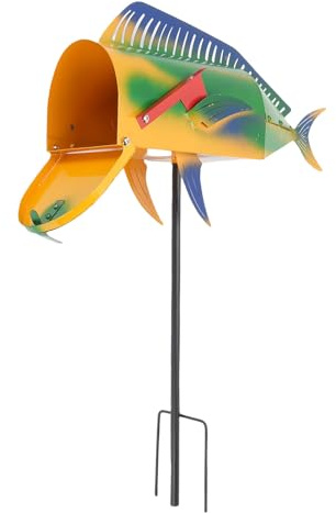 Agatige Boîte Aux Lettres De Poisson À Grande Bouche 16,54x11,61in