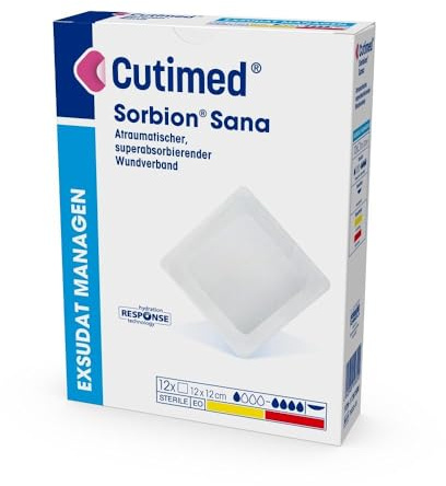 SORBION Cutimed Sana Wundauflage 8,5x8,5 cm 12 St
